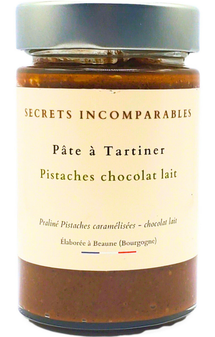 NOUVEAUTÉ                                                        Pâte à Tartiner Pistaches chocolat lait