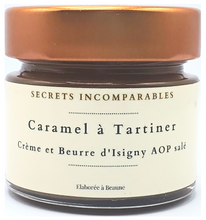 Charger l&#39;image dans la galerie, Pâte à Tartiner Caramel Crème et Beurre salé d&#39;Isigny Secrets Incomparables 100g
